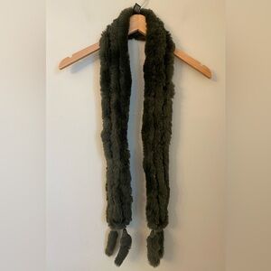 Danier Rabbit Fur Scarf or Neck Warmer Green